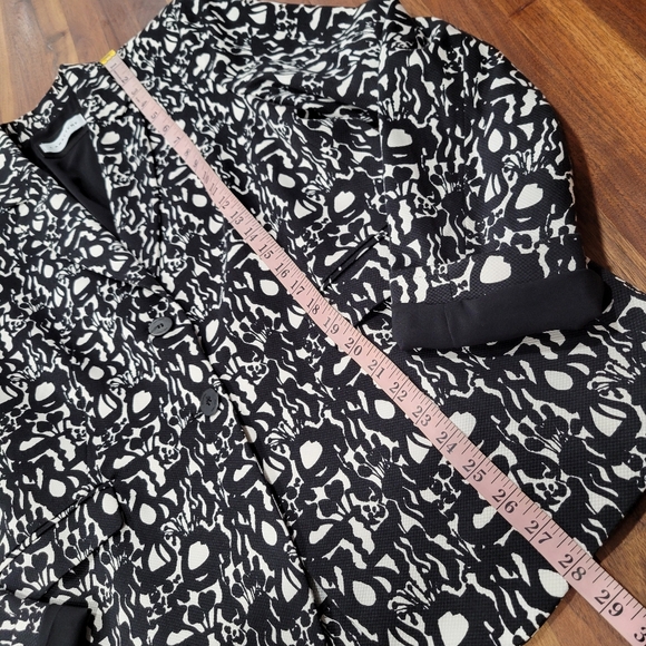 Caractere Single Breasted Blazer Jacket Scribble Print  Large - Picture 8 of 12